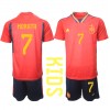Spania Alvaro Morata #7 Hjemmedraktsett Barn VM 2022 Kortermet (+ korte bukser)